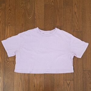 FSBN sister Lavender Cropped Boxy Short Sleeve Shirt Size XS